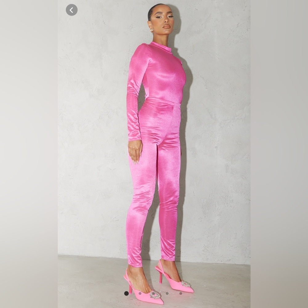 Hot pink high shine high waist leggings